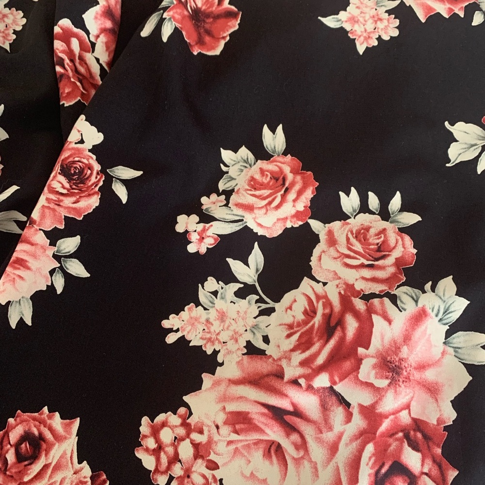 Peach Love California Long Romper Jumper Lounge Pants Floral Roses Comfy Large - Picture 5 of 9